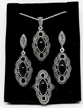 Oltu Taşı Lalegül Bayan Takı Seti