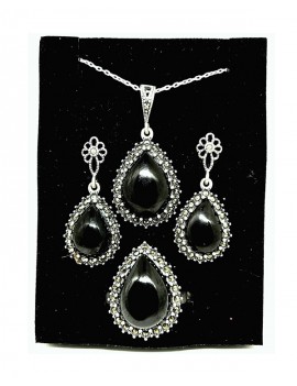 Oltu Taşı Mimoza Bayan Takı Seti