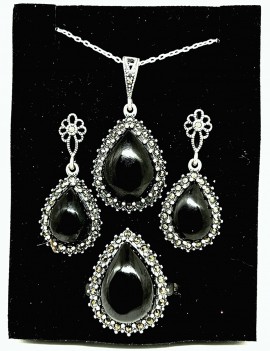 Oltu Taşı Mimoza Bayan Takı Seti