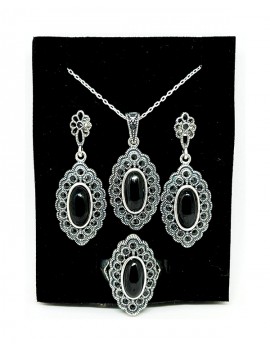 Oltu Taşı Hanedan Bayan Takı Seti