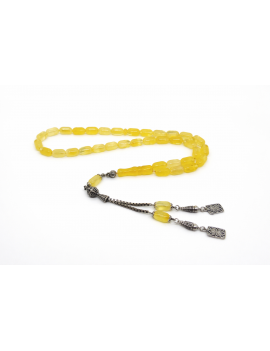 Kızılcık Kesim Orta Boy Sade Damla Kehribar Tesbih