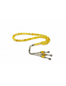 Yumurta Kesim Sade Orta Boy Damla Kehribar Tesbih