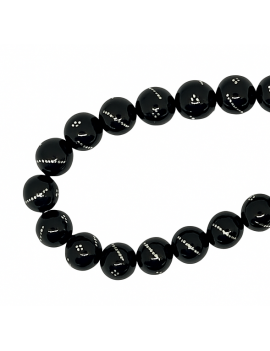 Oltu Taşı Yuvarlak Kesim İşlemeli Tesbih