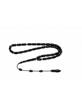 Oltu Taşı Sade Usta İşçilikli Sistemli Kapsül Kesim Tesbih