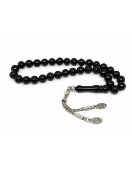 Oltu Taşı Yuvarlak Kesim Sade Püsküllü Tesbih