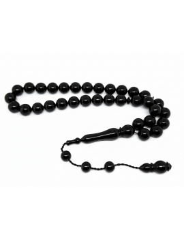 Oltu Taşı Sistemli El Yapımı Yuvarlak Kesim Tesbih